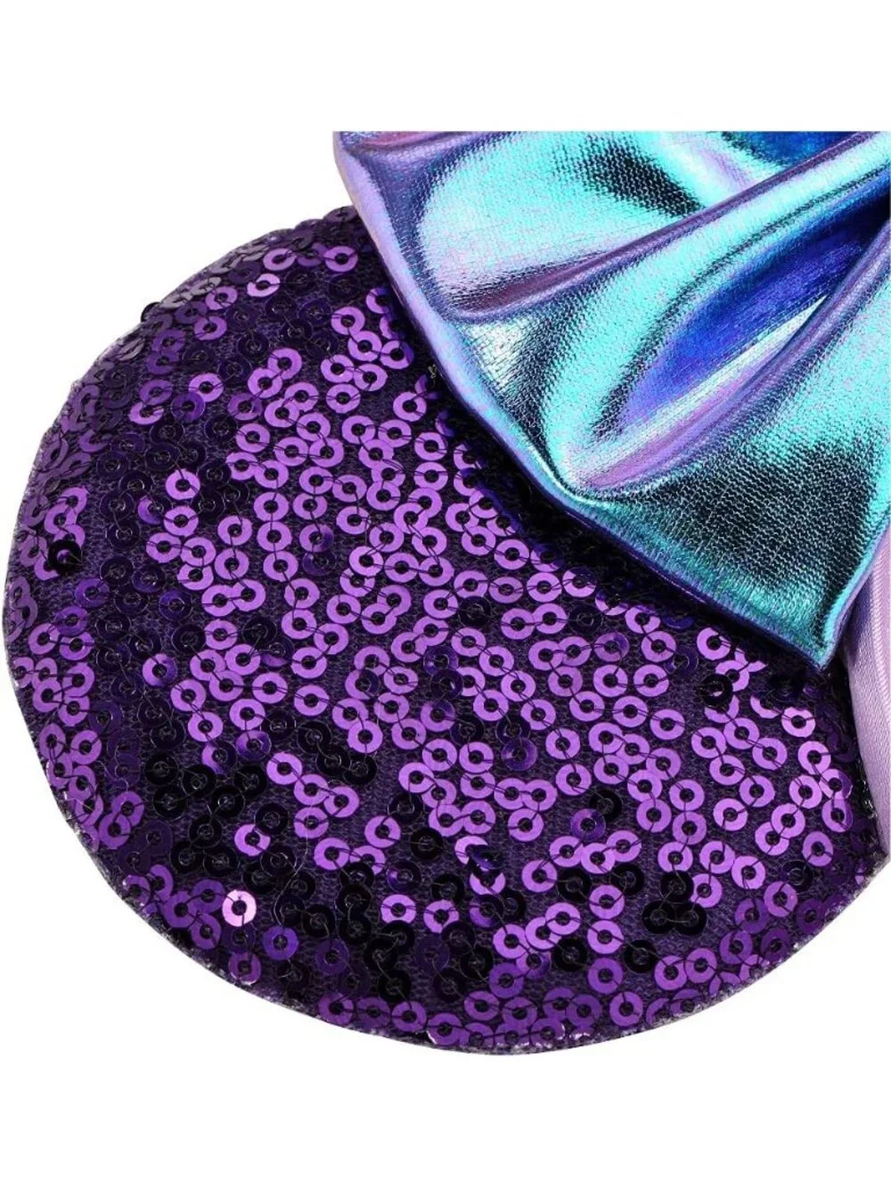 Women Purple Sequin Handmade Mickey Mouse Headband 2 Pieces